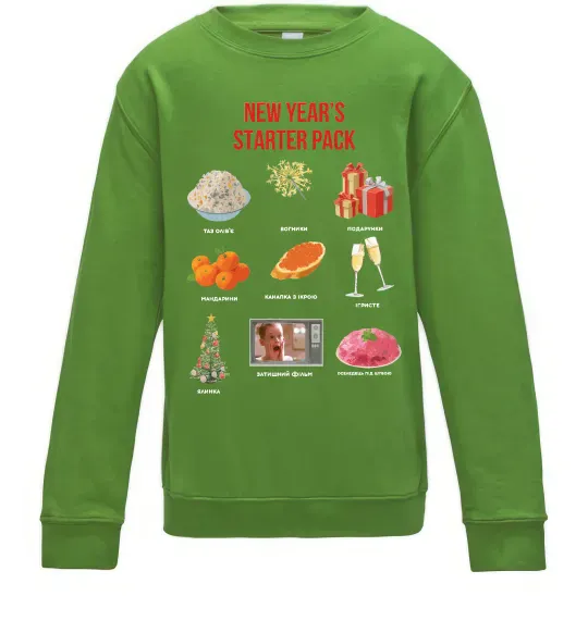 Детский Свитшот New Year starter pack Лаймовый фото