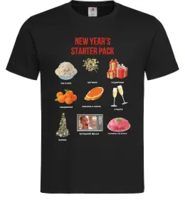 Мужская футболка New Year starter pack Черный фото