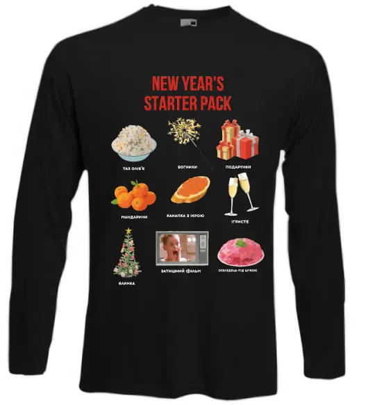 Лонгслів New Year starter pack Чорний фото