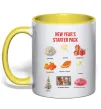 Чашка с цветной ручкой New Year starter pack Лимонный фото