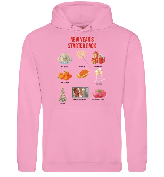 Мужская толстовка (худи) New Year starter pack Розовый фото