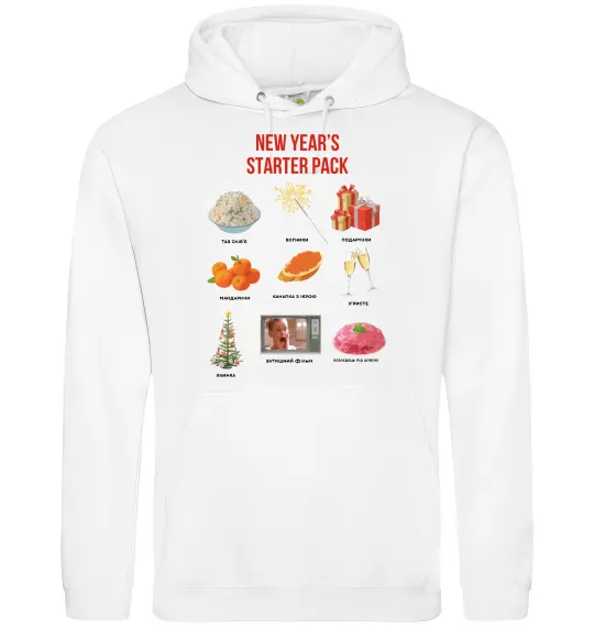 Женская толстовка (худи) New Year starter pack Белый фото