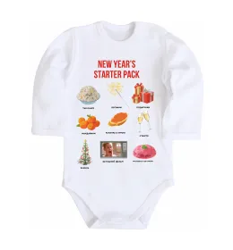 Детский боди New Year starter pack Белый фото