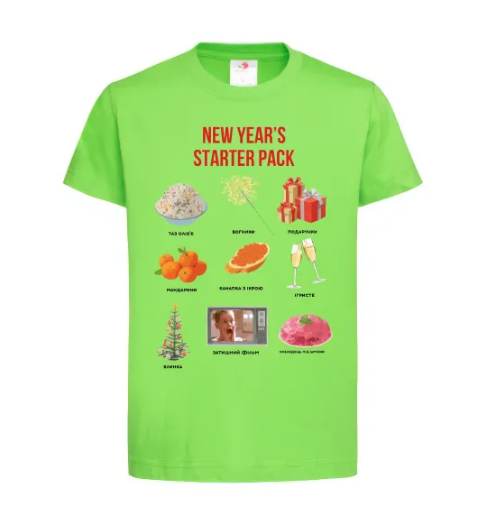 Детская футболка New Year starter pack Лаймовый фото