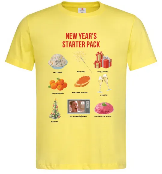 Мужская футболка New Year starter pack Лимонный фото