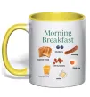 Чашка з кольоровою ручкою Morning breakfast Сонячно жовтий фото