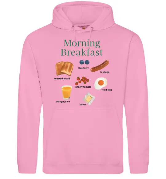 Мужская толстовка (худи) Morning breakfast Розовый фото