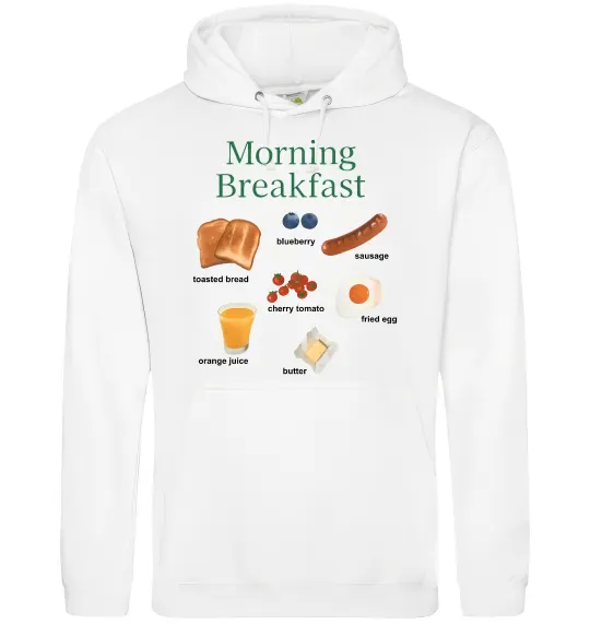Женская толстовка (худи) Morning breakfast Белый фото