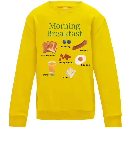 Дитячий світшот Morning breakfast Сонячно жовтий фото