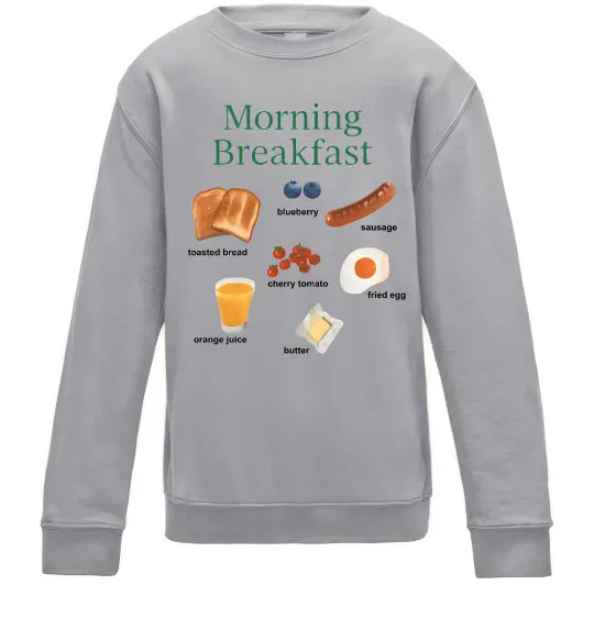 Дитячий світшот Morning breakfast Сірий меланж фото