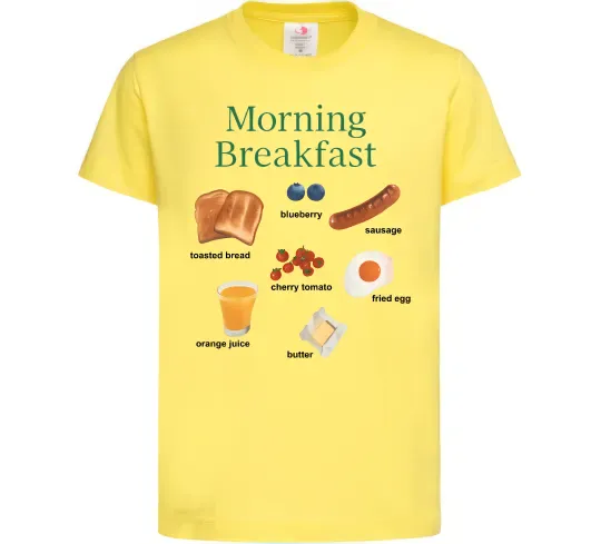 Детская футболка Morning breakfast Лимонный фото
