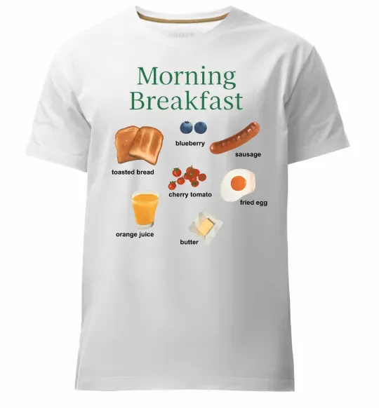 Чоловіча преміум футболка Morning breakfast Білий фото