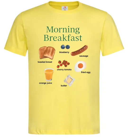 Мужская футболка Morning breakfast Лимонный фото