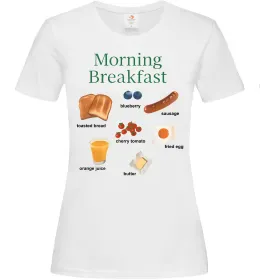 Женская футболка Morning breakfast Белый фото