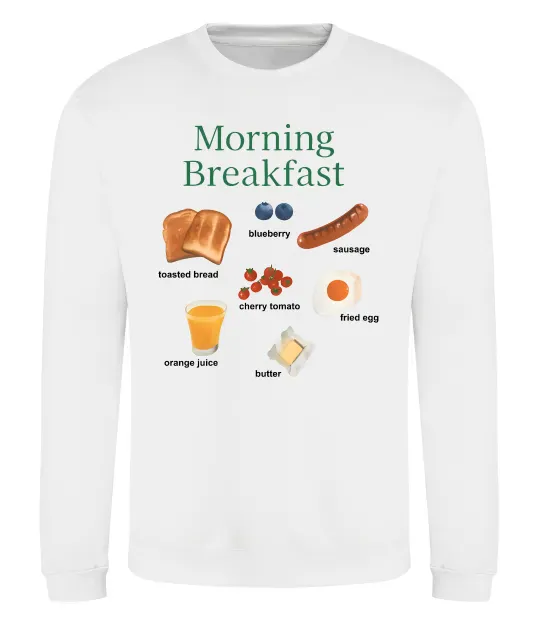 Свитшот Morning breakfast Белый фото