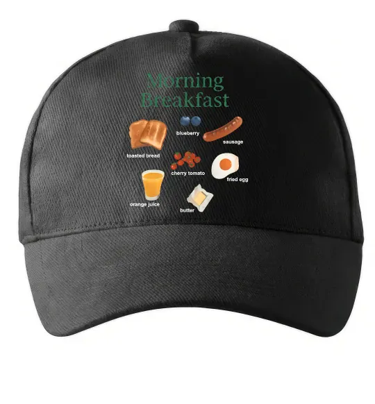 Кепка Morning breakfast Черный фото