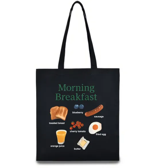 Эко-сумка Morning breakfast Черный фото