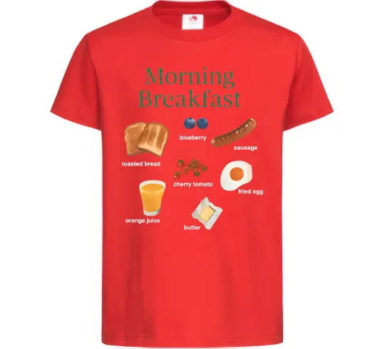 Детская футболка Morning breakfast Красный фото