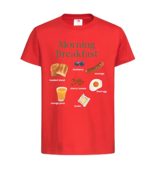 Дитяча футболка Morning breakfast Червоний фото