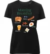 Женская премиум футболка Morning breakfast Черный фото