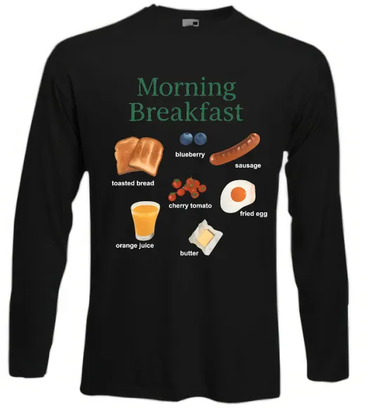 Лонгслив Morning breakfast Черный фото