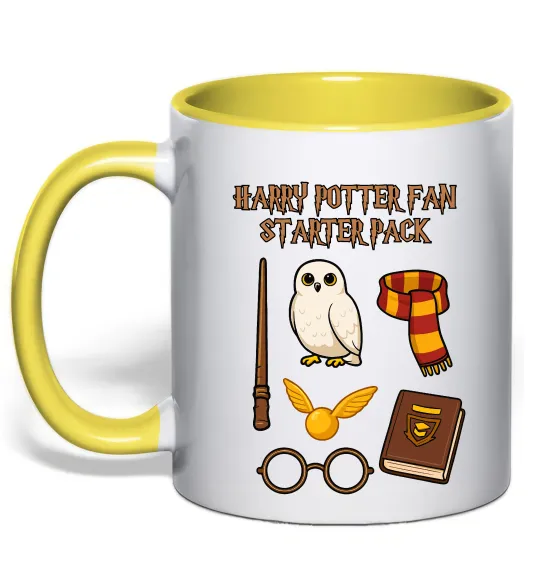 Чашка з кольоровою ручкою Harry Potter fan starter pack Лимонний фото