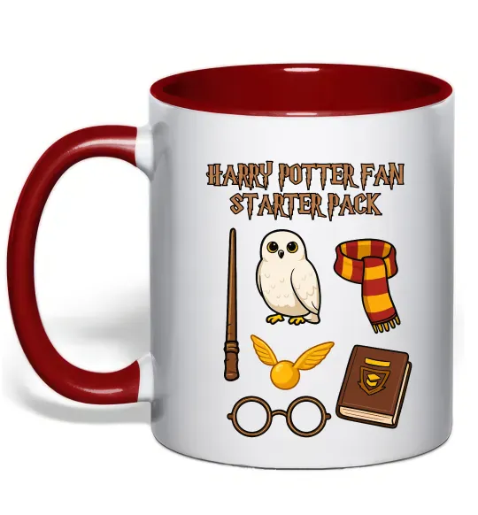 Чашка з кольоровою ручкою Harry Potter fan starter pack Червоний фото