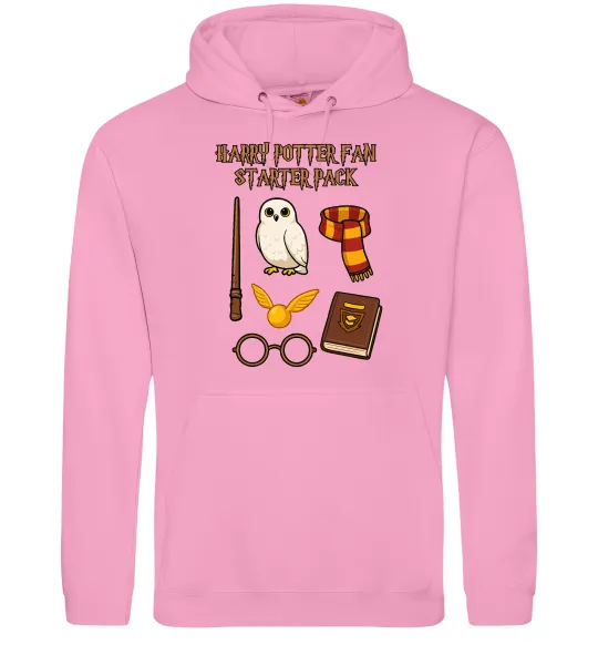 Чоловіча толстовка (худі) Harry Potter fan starter pack Рожевий фото