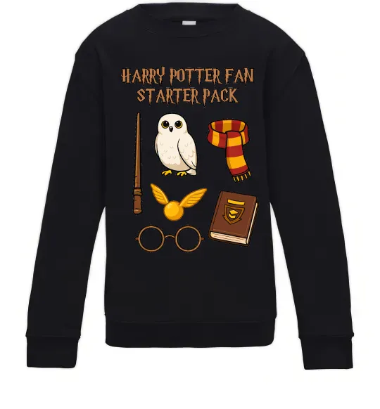 Детский Свитшот Harry Potter fan starter pack Черный фото