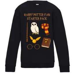 Детский Свитшот Harry Potter fan starter pack Черный фото
