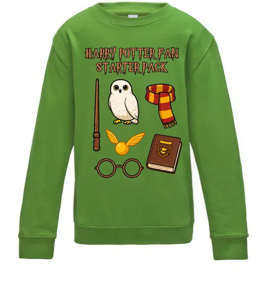 Детский Свитшот Harry Potter fan starter pack Лаймовый фото