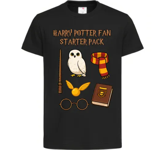 Детская футболка Harry Potter fan starter pack Черный фото