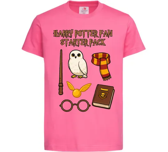 Детская футболка Harry Potter fan starter pack Ярко-розовый фото