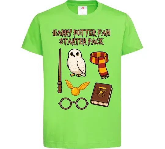 Детская футболка Harry Potter fan starter pack Лаймовый фото