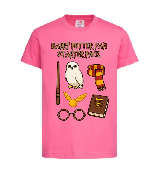 Детская футболка Harry Potter fan starter pack Ярко-розовый фото