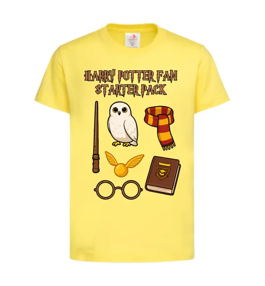 Детская футболка Harry Potter fan starter pack Лимонный фото