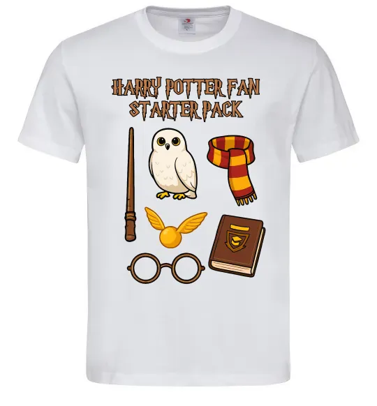 Мужская футболка Harry Potter fan starter pack Белый фото