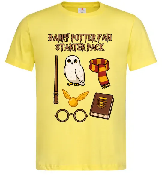 Мужская футболка Harry Potter fan starter pack Лимонный фото