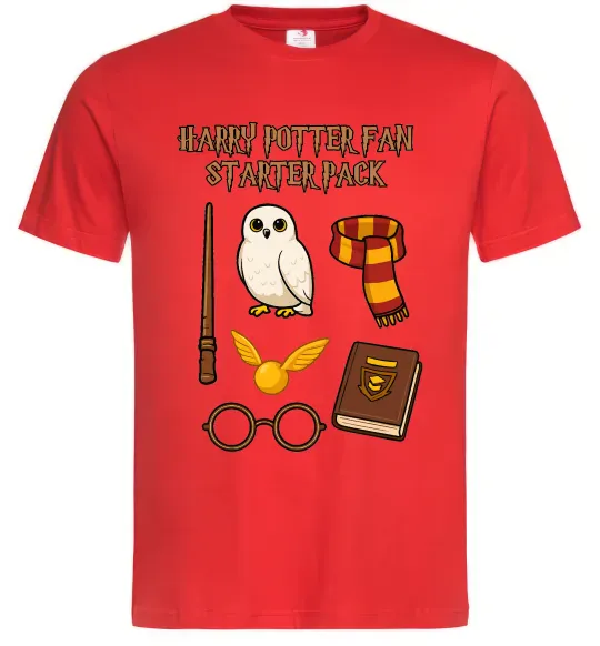 Мужская футболка Harry Potter fan starter pack Красный фото