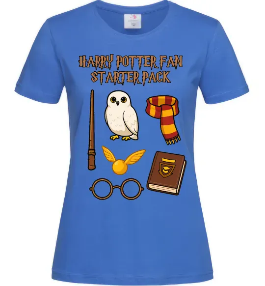 Жіноча футболка Harry Potter fan starter pack Яскраво-синій фото