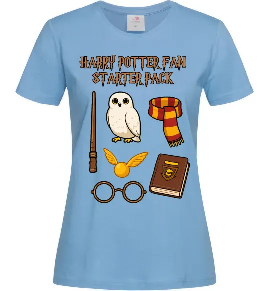 Жіноча футболка Harry Potter fan starter pack Блакитний фото