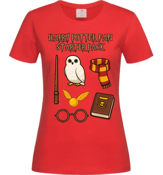 Жіноча футболка Harry Potter fan starter pack Червоний фото