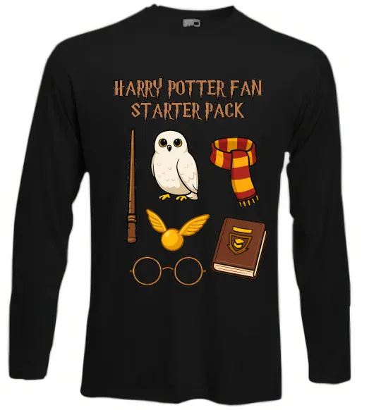 Лонгслив Harry Potter fan starter pack Черный фото