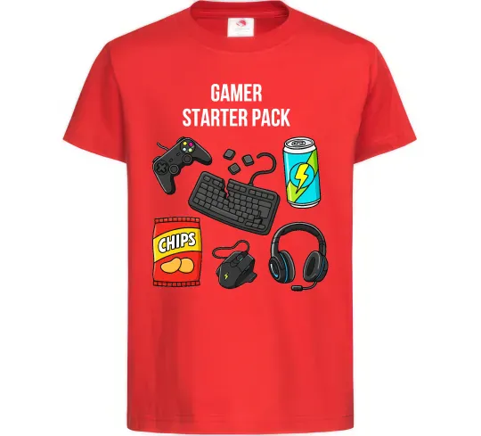 Дитяча футболка Gamer starter pack Червоний фото