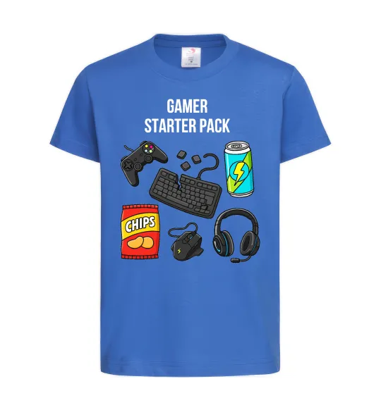 Дитяча футболка Gamer starter pack Яскраво-синій фото