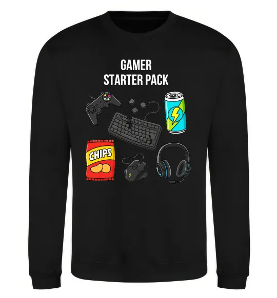 Свитшот Gamer starter pack Черный фото
