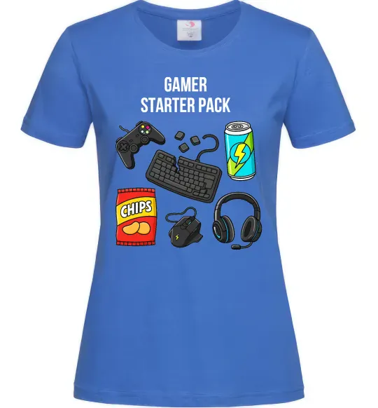 Женская футболка Gamer starter pack Ярко-синий фото
