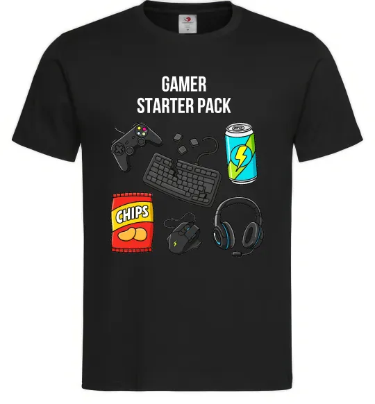 Мужская футболка Gamer starter pack Черный фото