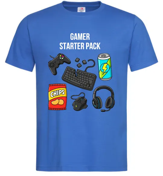 Мужская футболка Gamer starter pack Ярко-синий фото