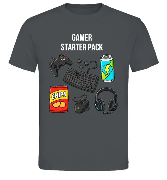 Мужская футболка Gamer starter pack Графит фото